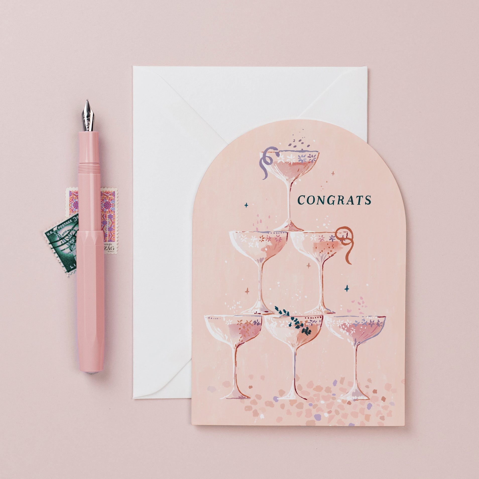 Champagne Congratulations Engagement Card
