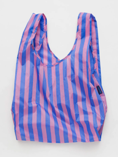Standard Baggu Bag Blue Pink Awning Stripe