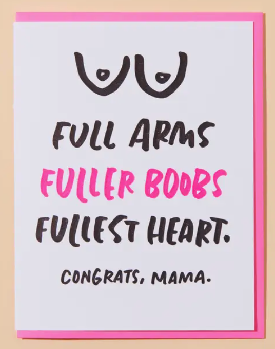 Fuller Boobs Baby Shower Card