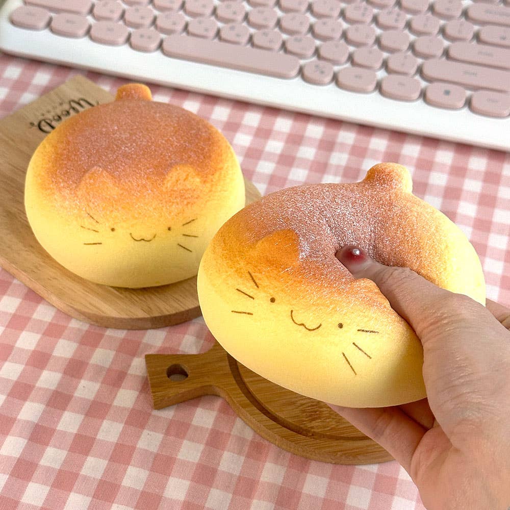 Round Cat Bread Sensory Squishy