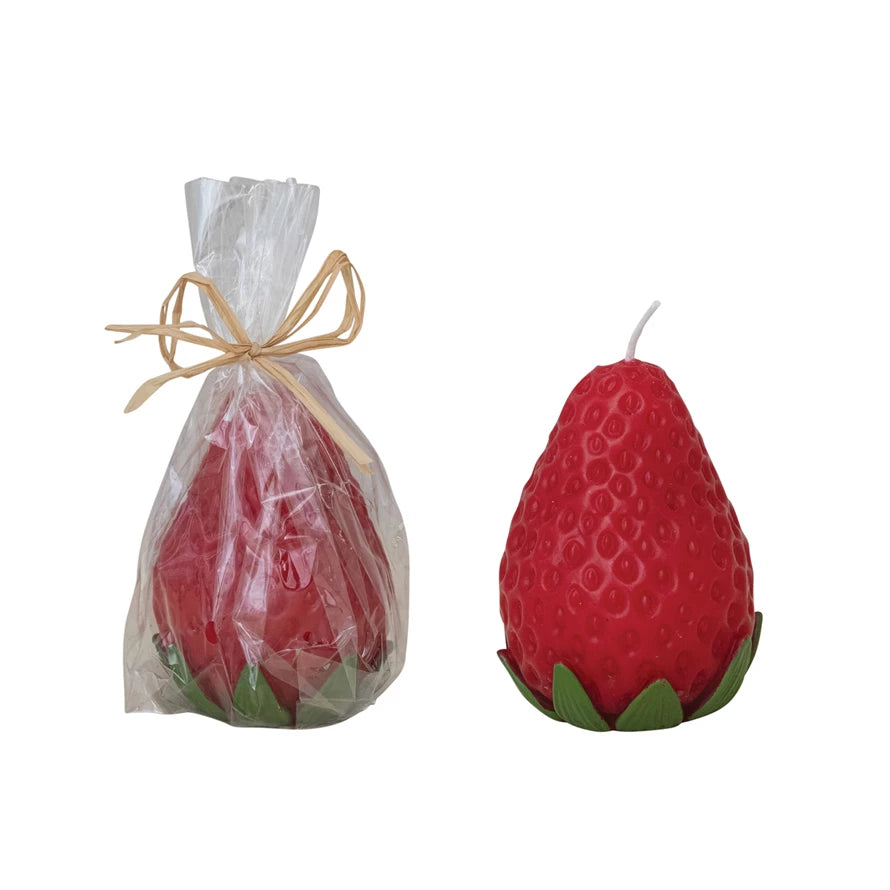 Unscented Strawberry Shaped Candle