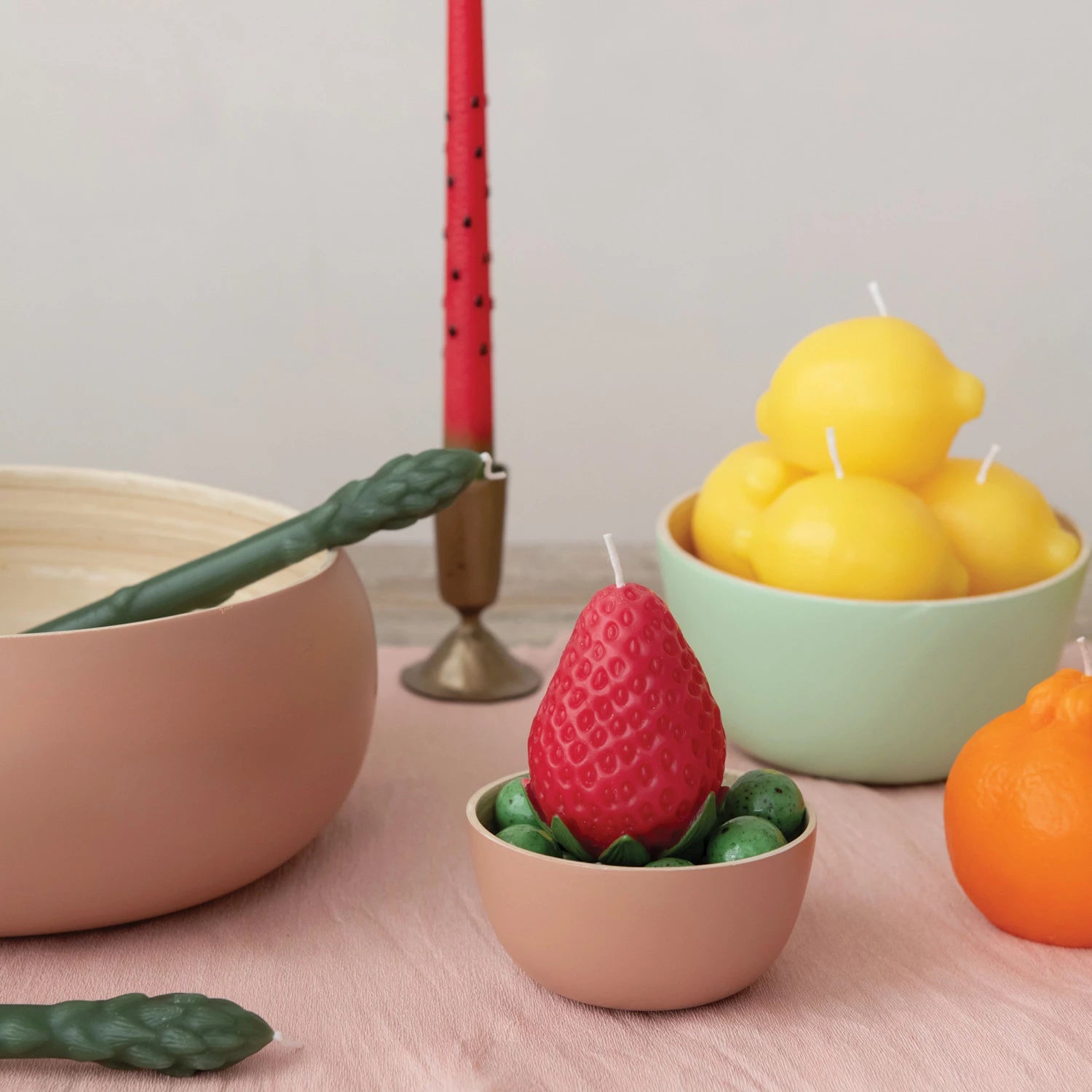 Unscented Strawberry Shaped Candle