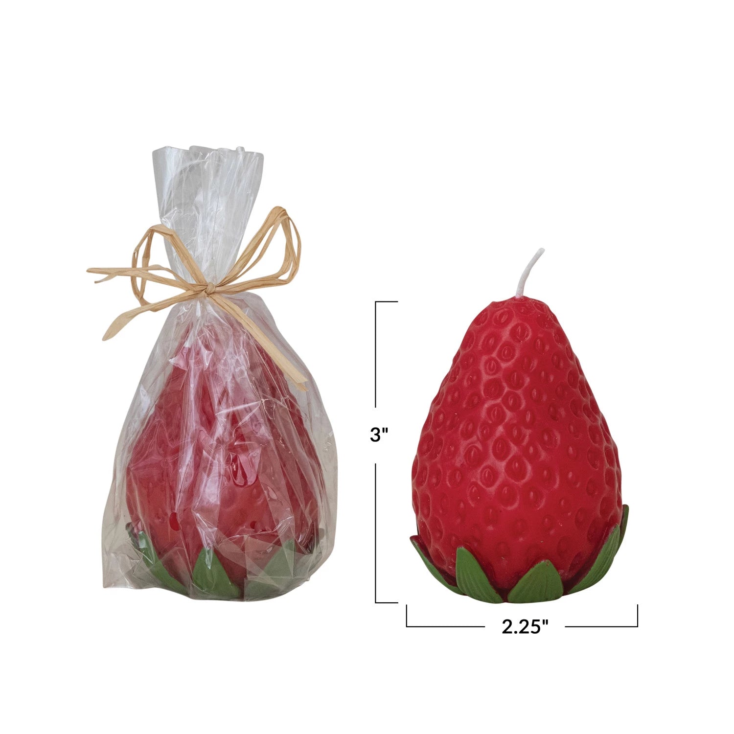 Unscented Strawberry Shaped Candle