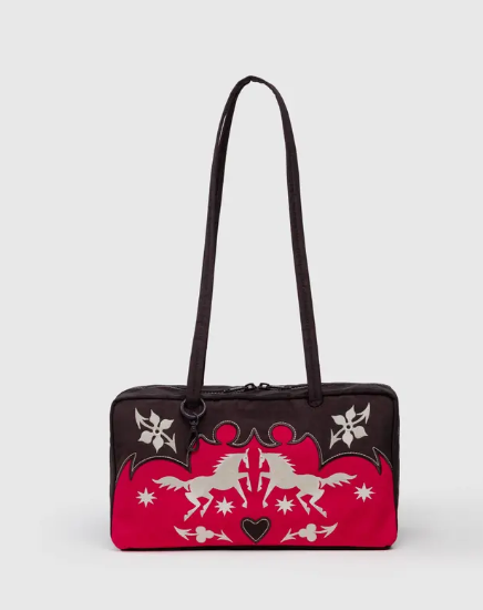 Nylon Bowler Bag Western Appliqué