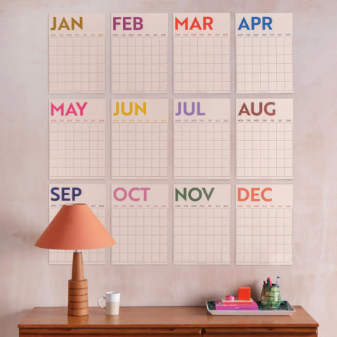 Monthly Undated A3 Wall Planner | 12 Pages | Simply Bright