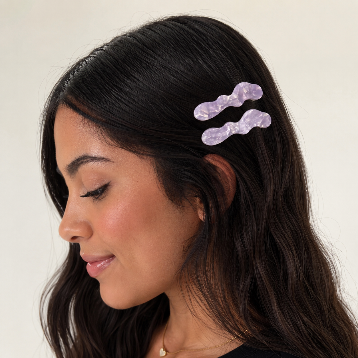 Pearl Wavy Clips  (set of 2)