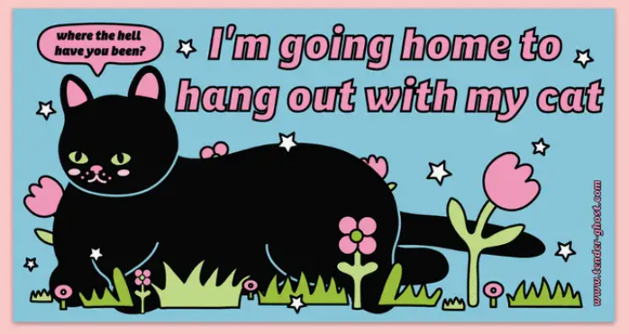 Hang Out with My Cat Bumper Magnet