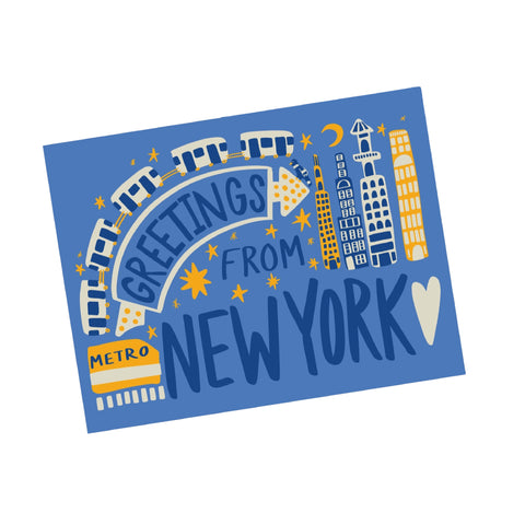 Greetings From New York Greeting Card | Flat Iron