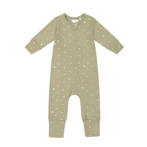 Organic Cotton Reese Zip Onepiece - Apples Seneca Rock