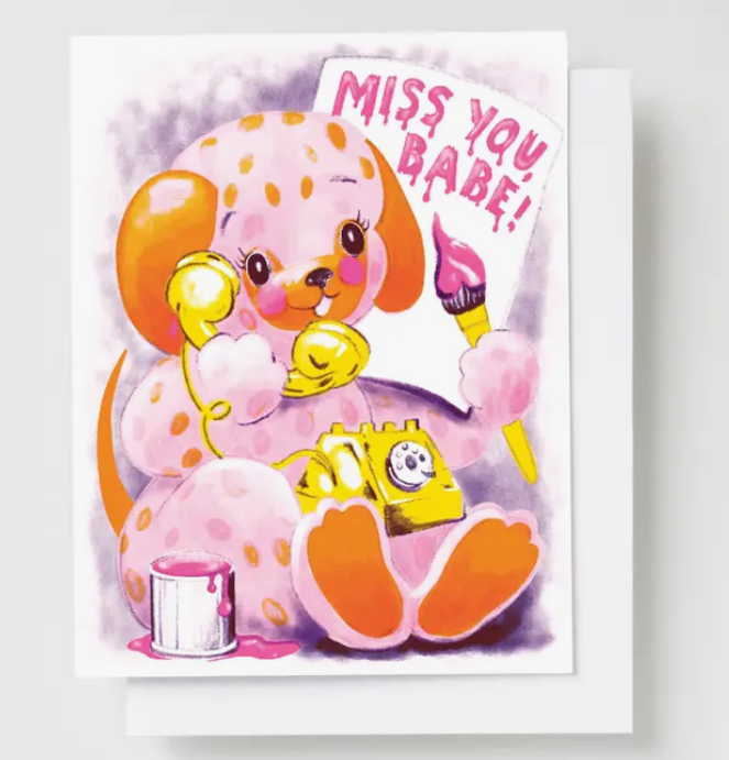 Miss You, Babe Risograph Card