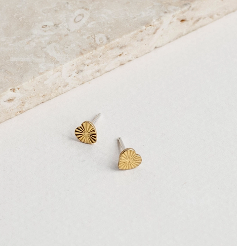 Tiny Starburst Heart Studs