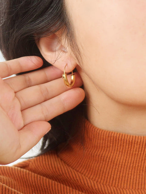 Mackenzie Gold U-Shape Hoop Earring