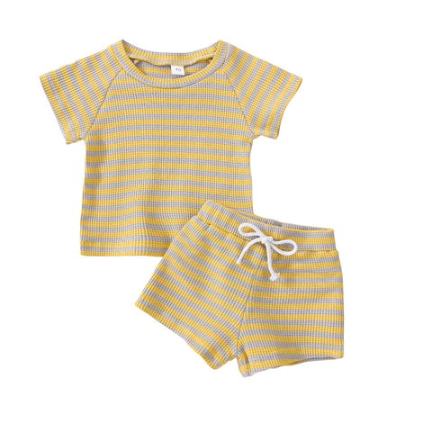 Striped Summer Short Set Yellow 12M