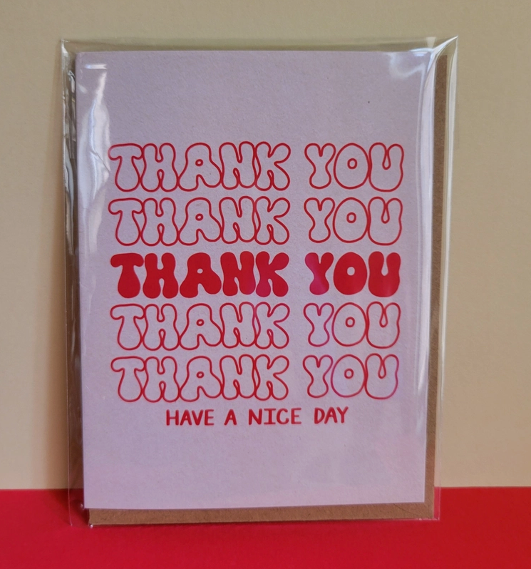 Thank You Thank You Card - Red