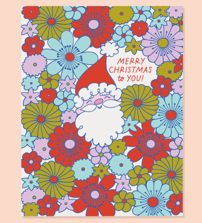 Santa Flowers Card (Set of 6)