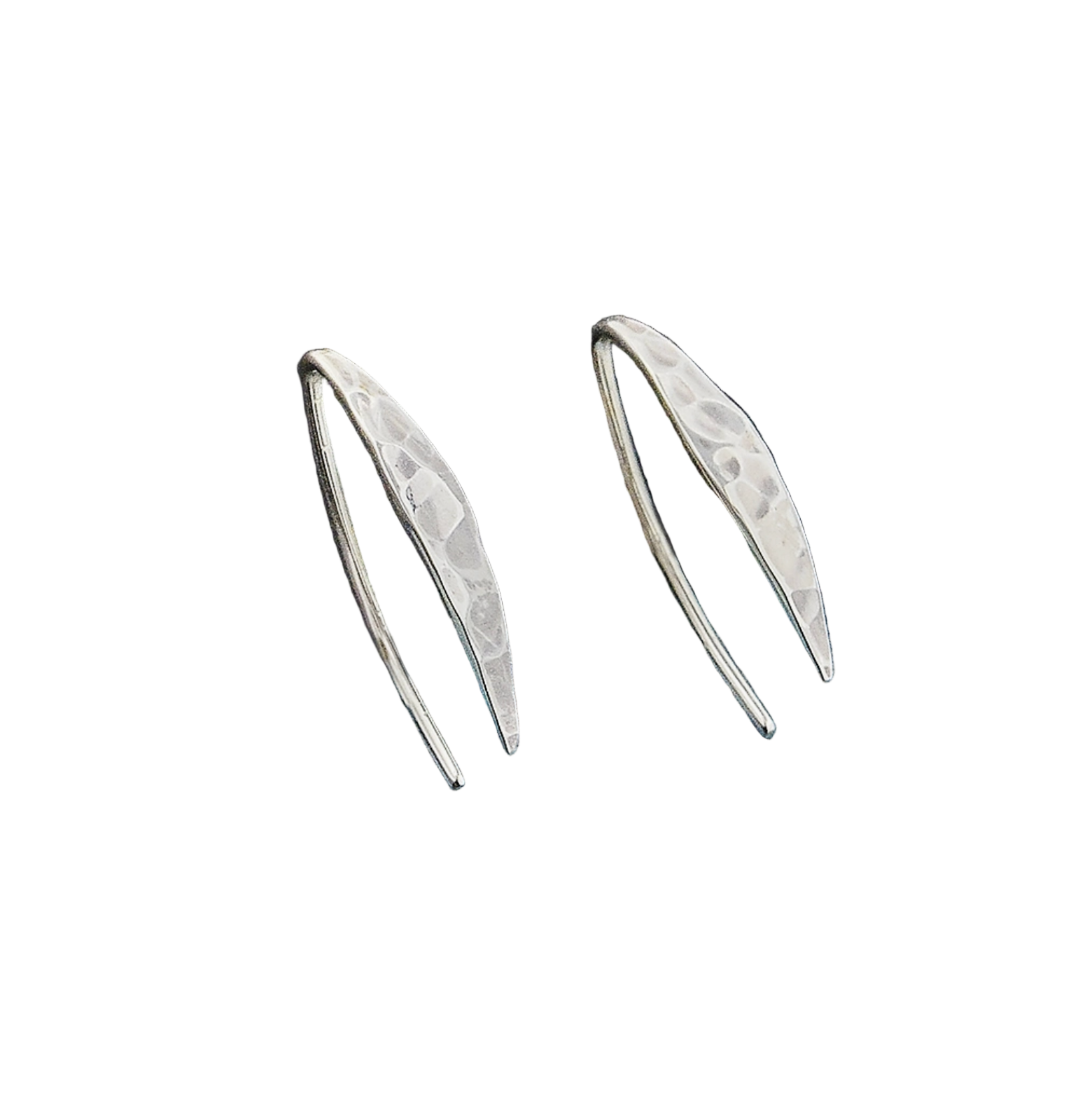 Sterling Silver Hammered Arc Earrings