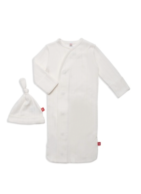 Love Lines Tofu Gown Hat Set - Newborn-3M