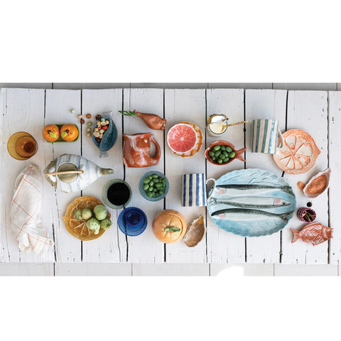 Oval Scalloped Sardine Plate