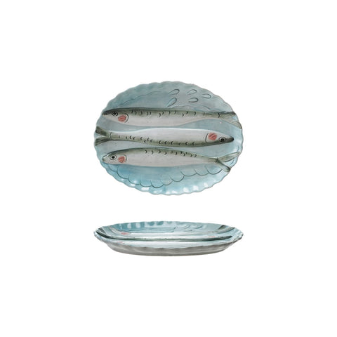 Oval Scalloped Sardine Plate