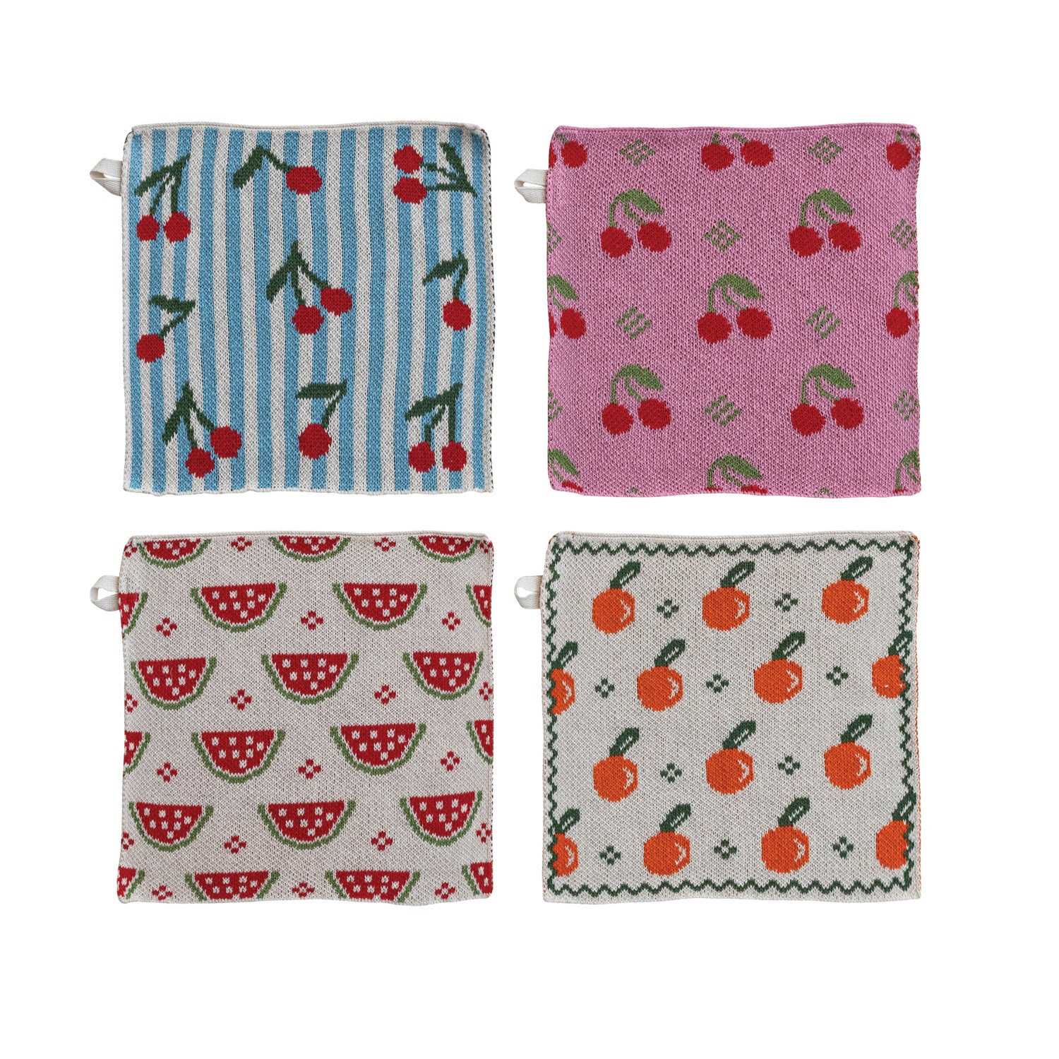 Cotton Knit Dish Cloth Fruit