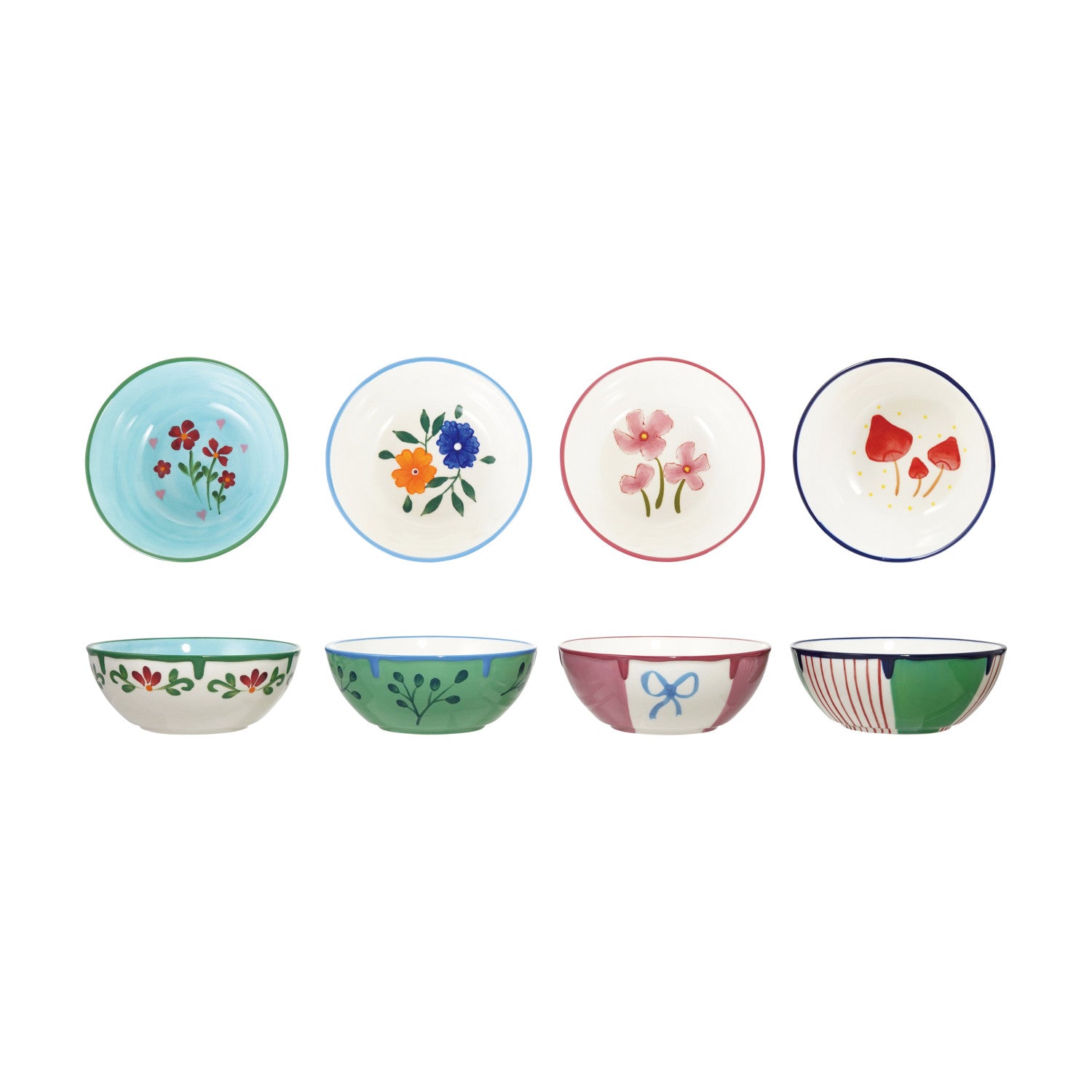 Stoneware Bowl with Botanical Design