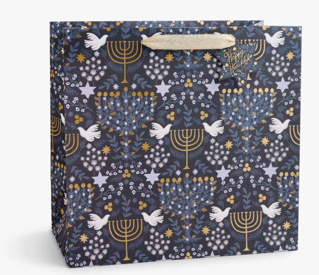 Laurel Menorah Large Gift Bag