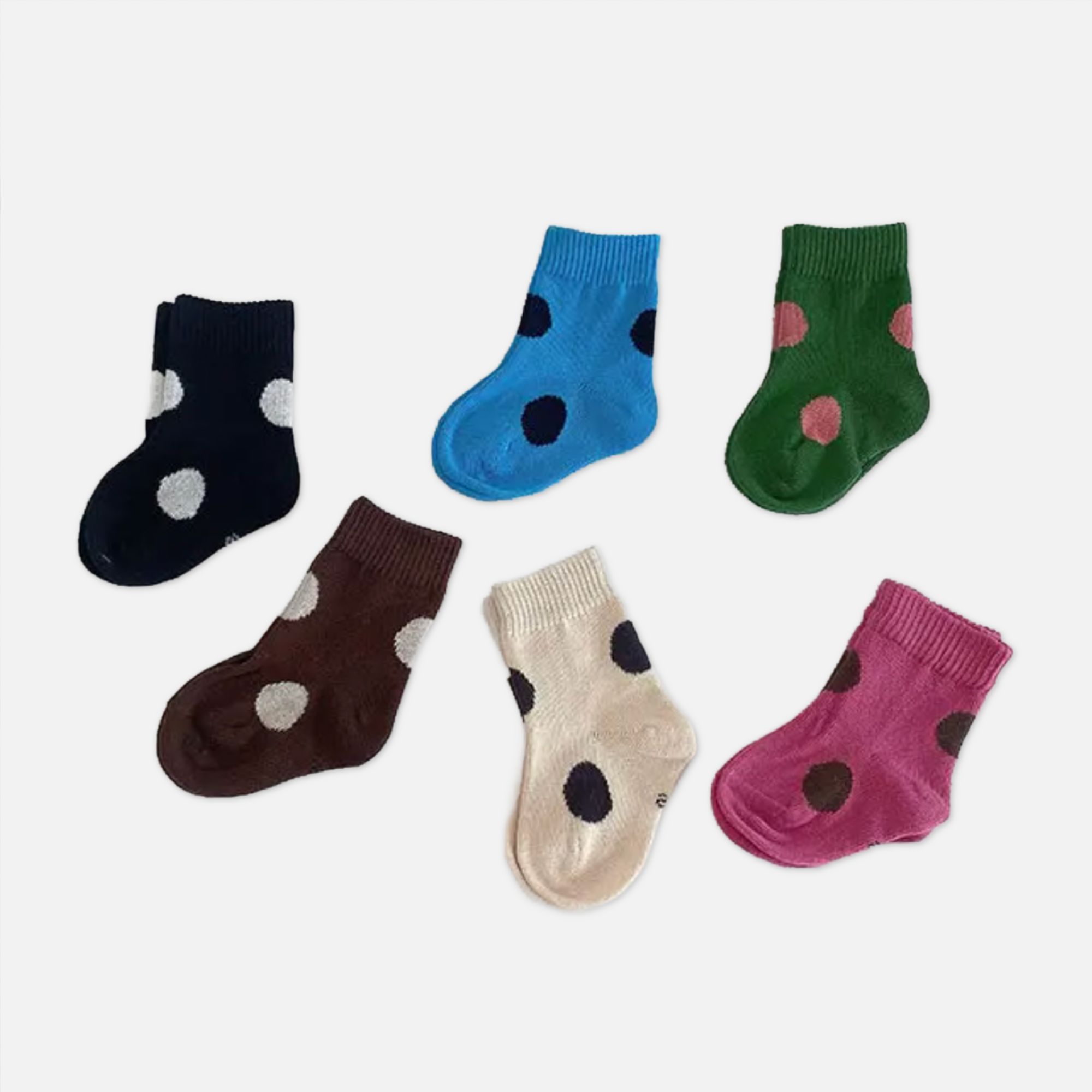 Kids Vivid Polka Dots Socks (Set of 2)