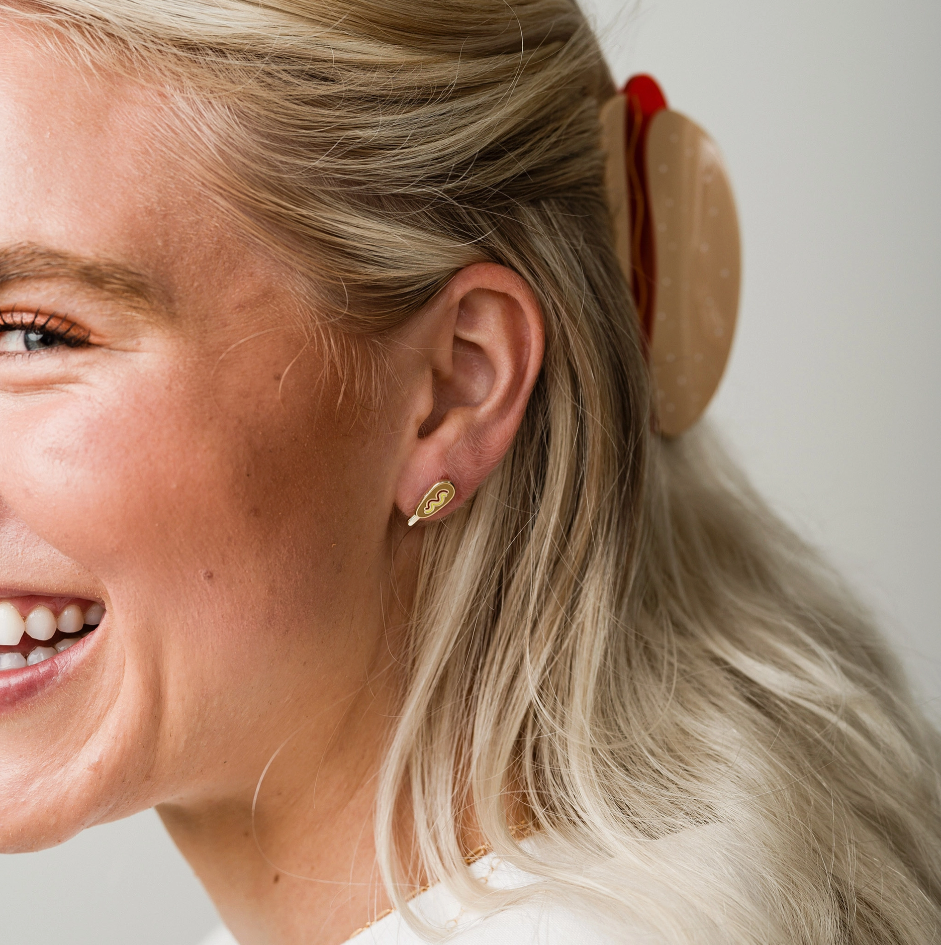 Corn Dog Enamel Stud Earrings