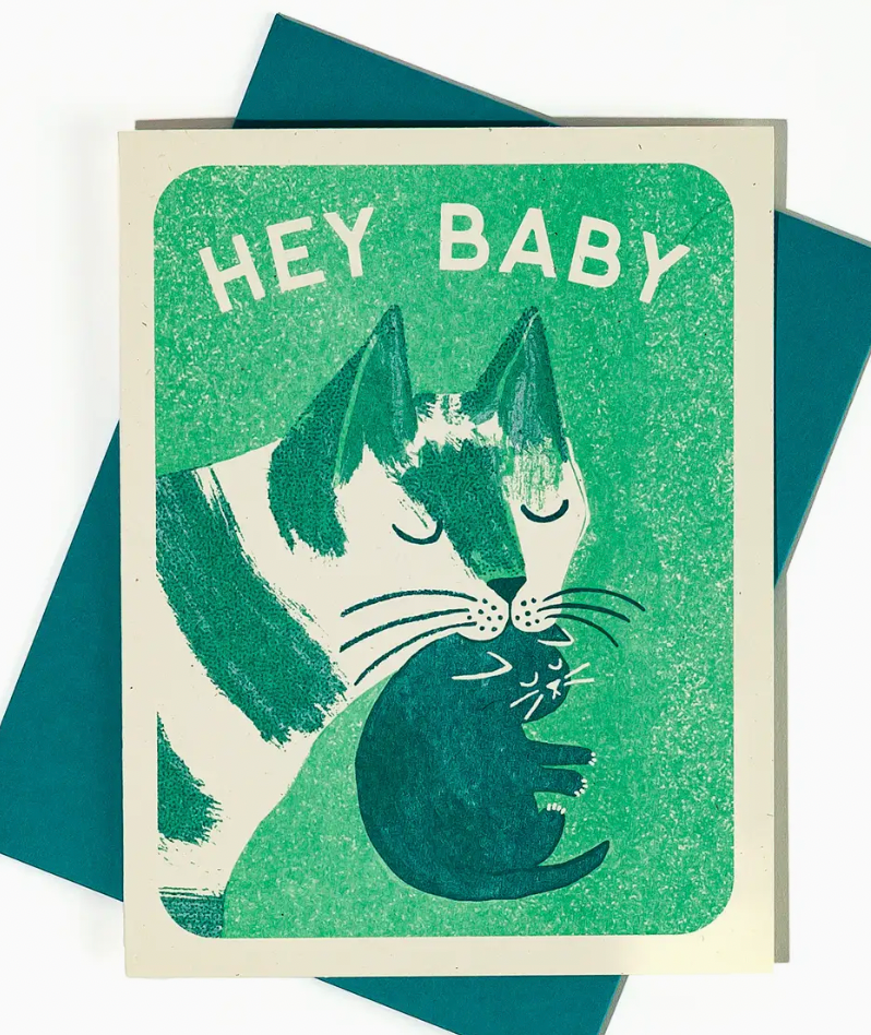 Hey Baby - Risograph Card