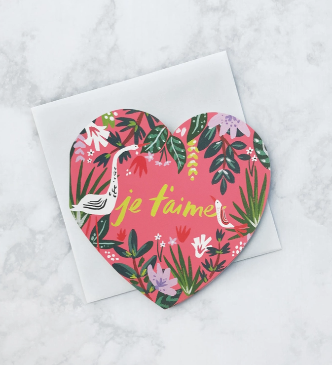 Je T'aime Jungle Diecut Card