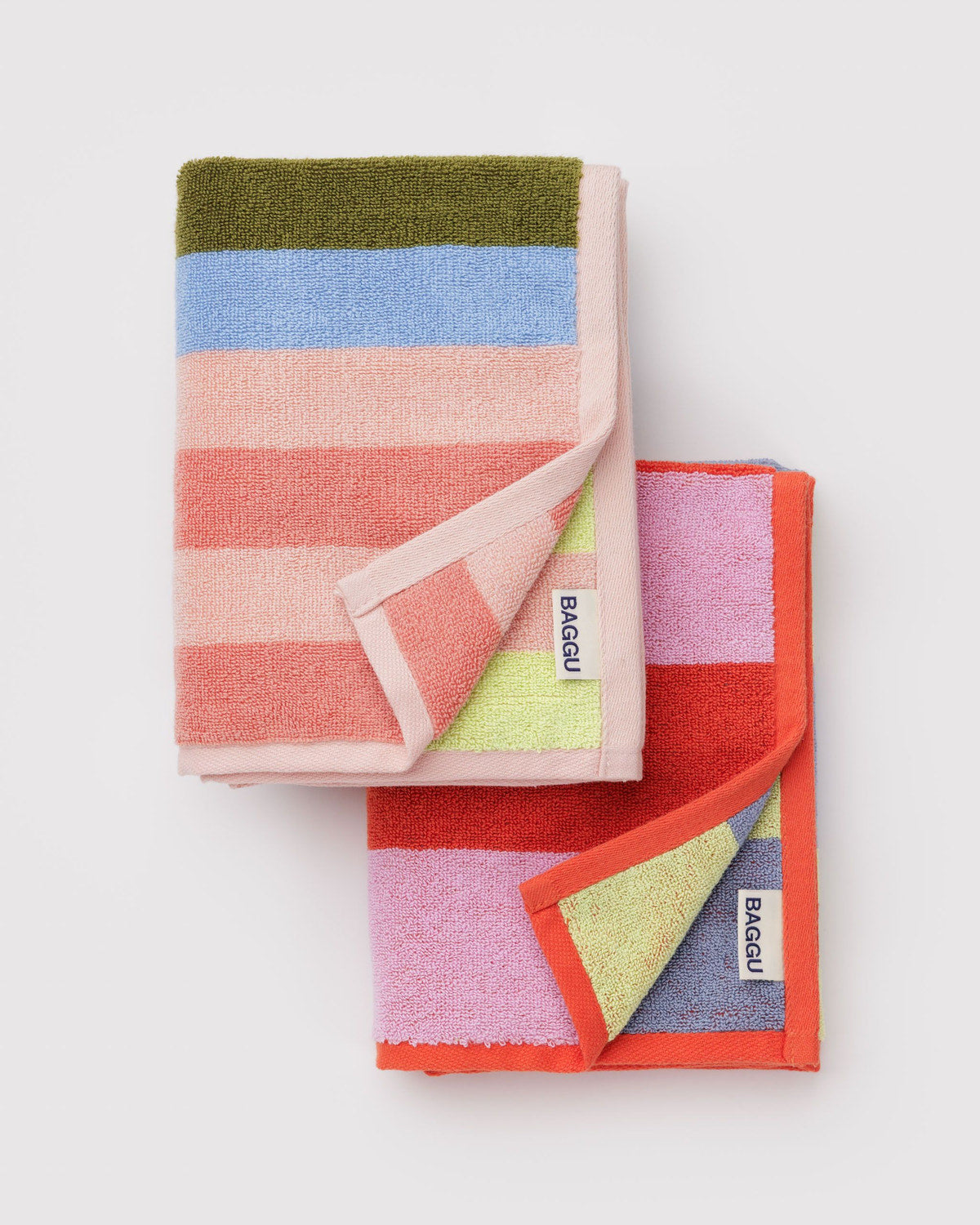 Baggu Hand Towel Set of 2 - Pool Stripe Mix - Stay Forever