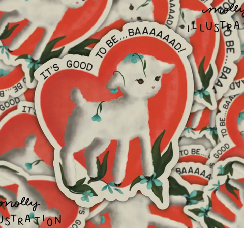 It’s Good To Be Baaaaaad Lamb Vinyl Sticker