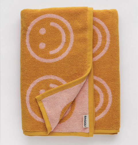 Baggu | Bath Towel-Marigold Peach Happy