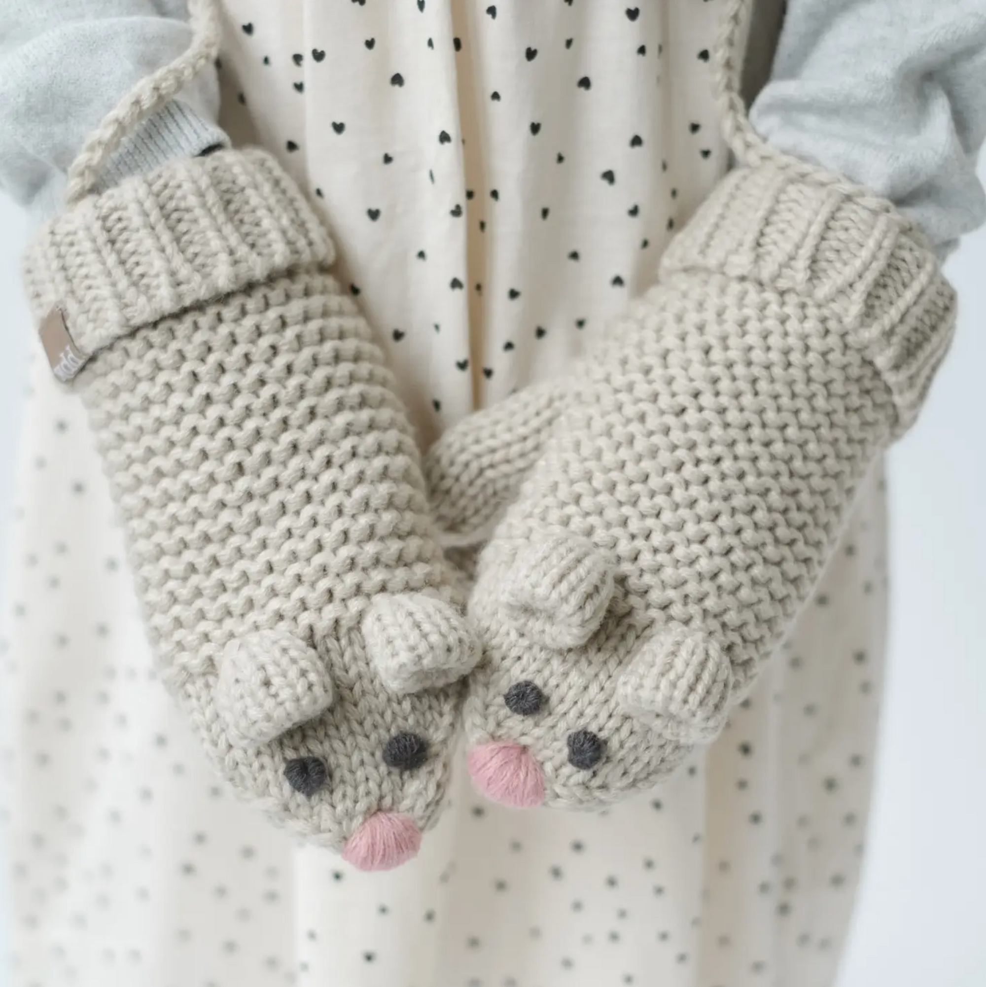 Kids Knitted Mouse Mittens