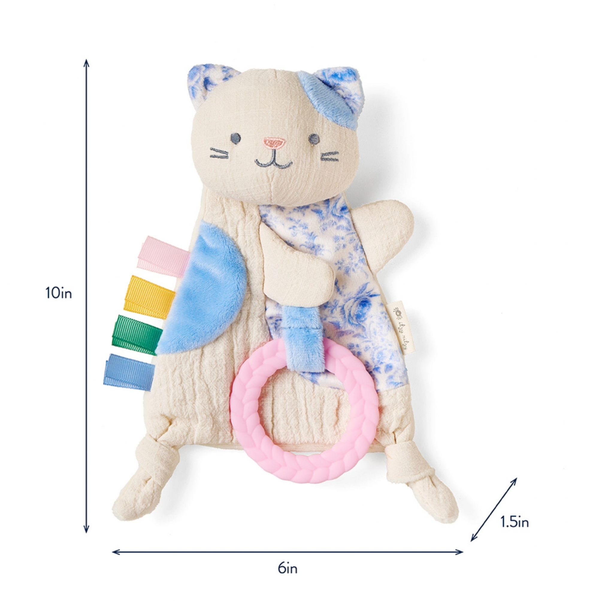 Bitzy Crinkle Sensory Toy with Teether Kitty