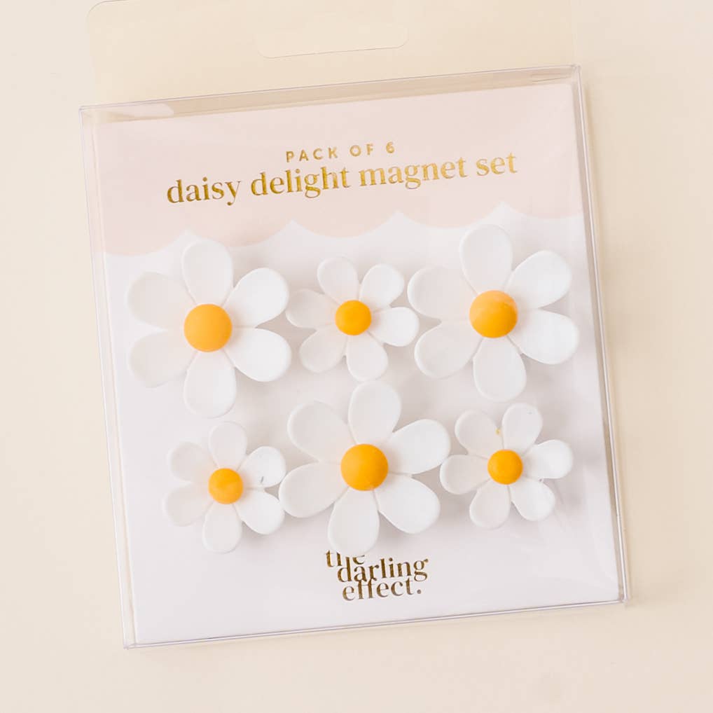 Daisy Delight Magnet Set–White