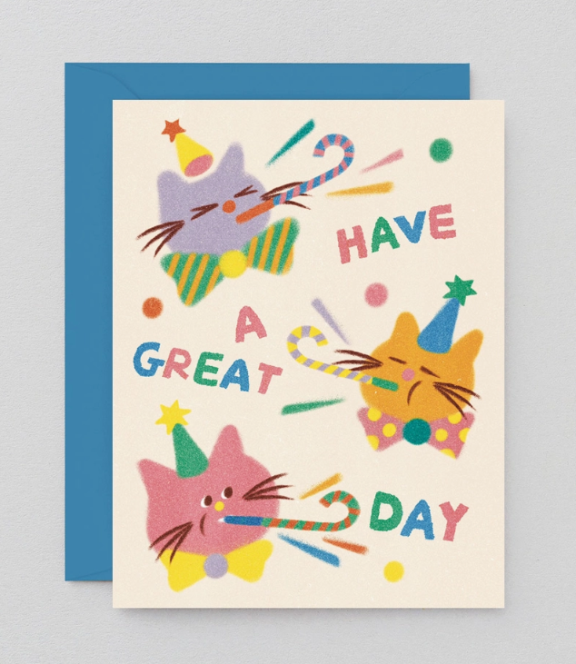 Cat Celebration Kids Birthday Card