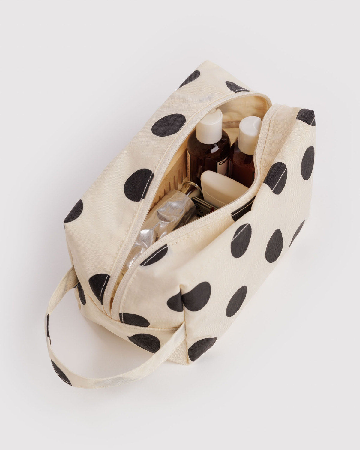 Dopp Kit Cream and Black Polka Dot
