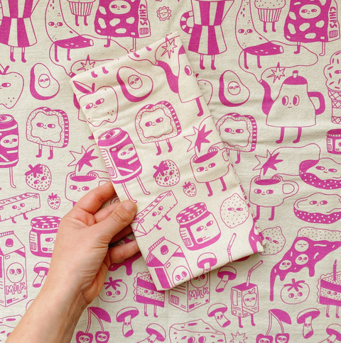Food Friends Tea Towel
