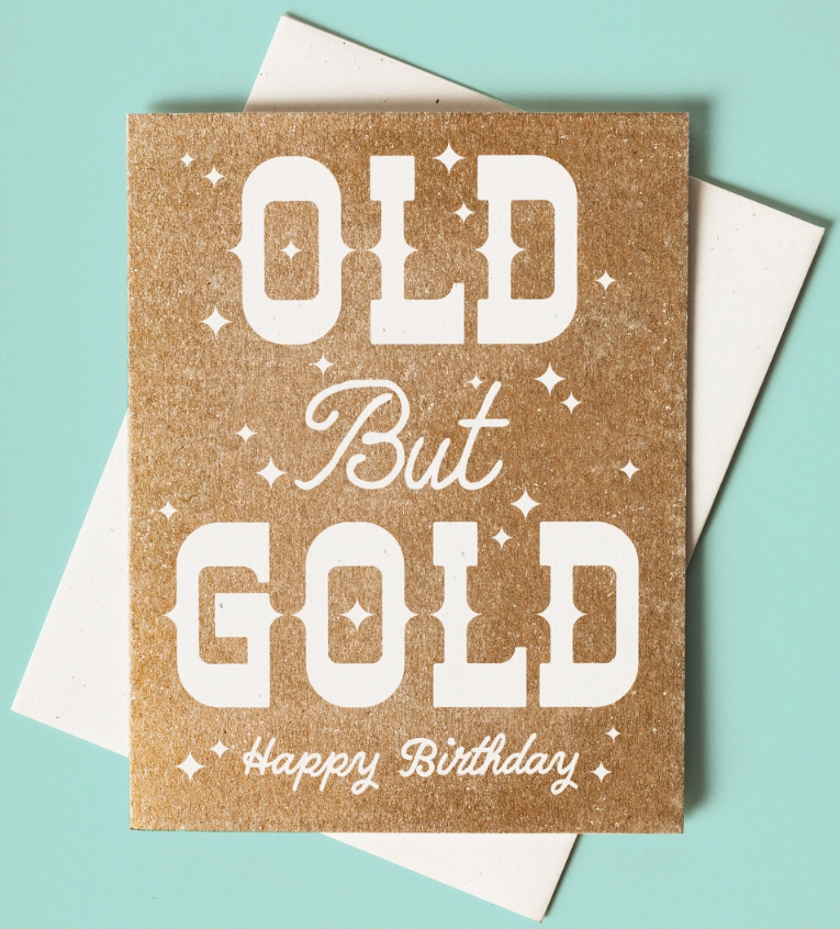 Old But Gold - Risograph Birthday Card