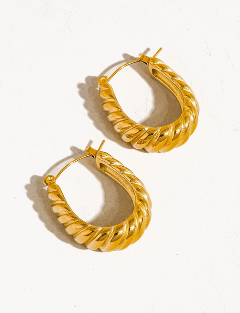 Jordyn Gold Croissant Hoop Earrings