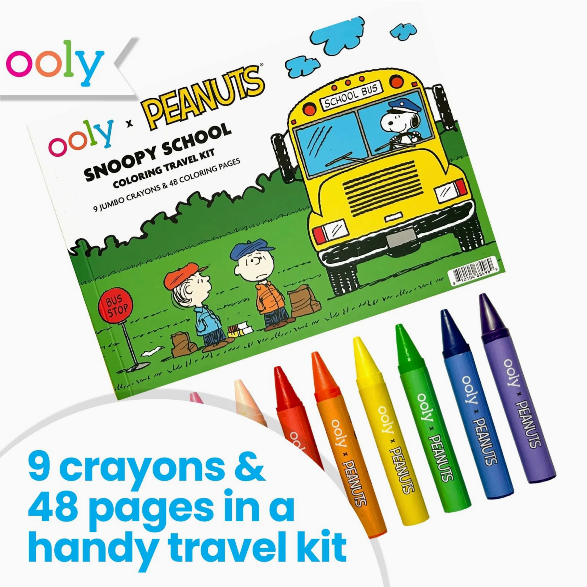 OOLY x Peanuts: Snoopy School  Coloring Travel Kit