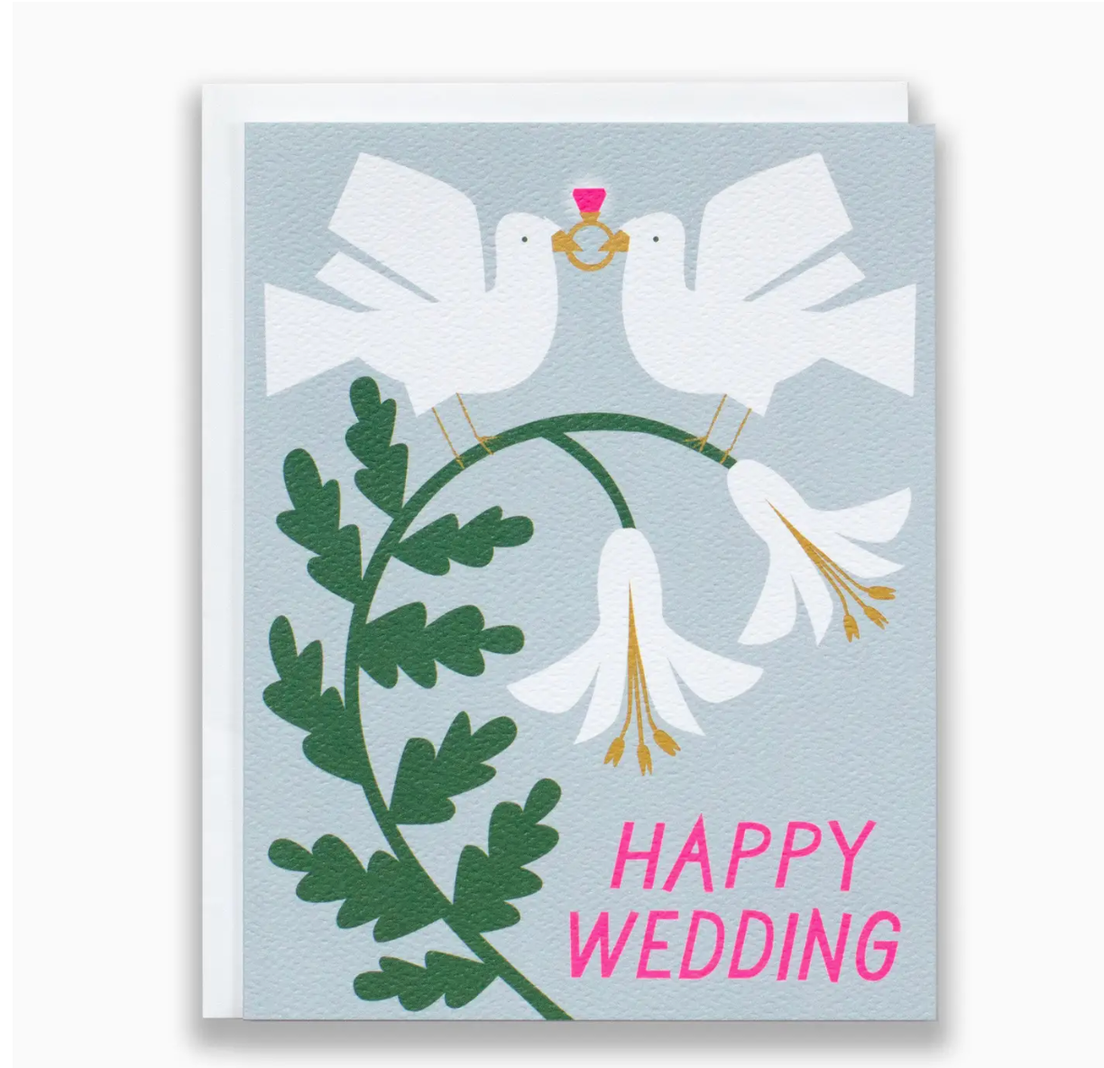 Doves Happy Wedding Note Card
