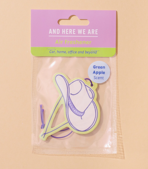 Cowgirl Hat Air Freshener - Green Apple