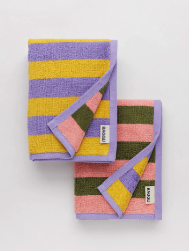 Baggu | Hand Towel Set (Set of 2) Sunset Quilt Stripe