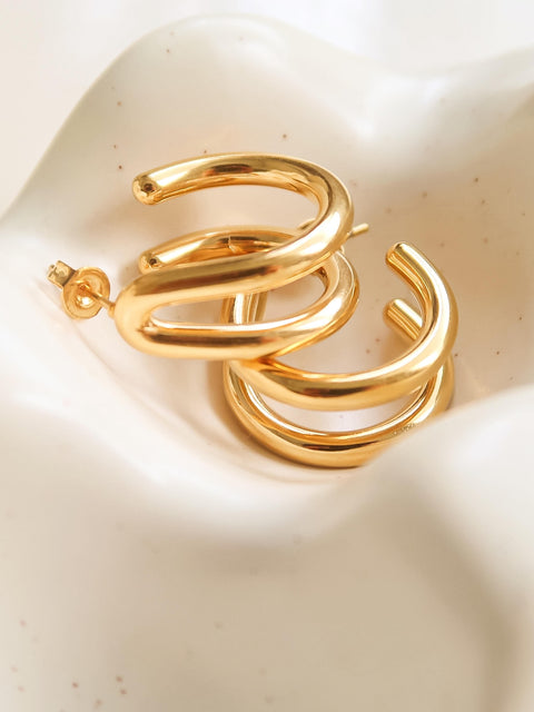 Lucille Gold Double C Hoop Earrings