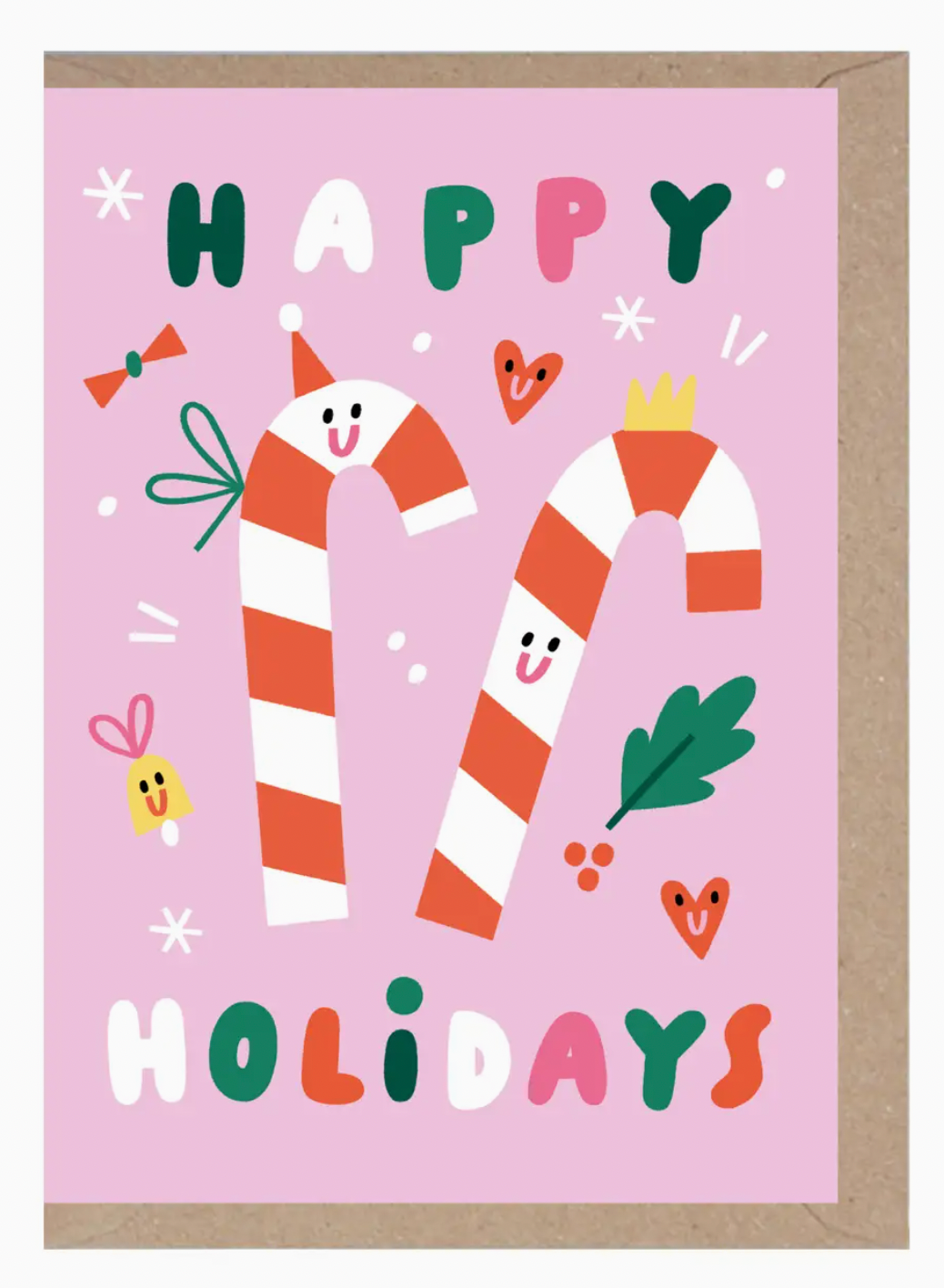 Happy Holidays Candy Canes Card