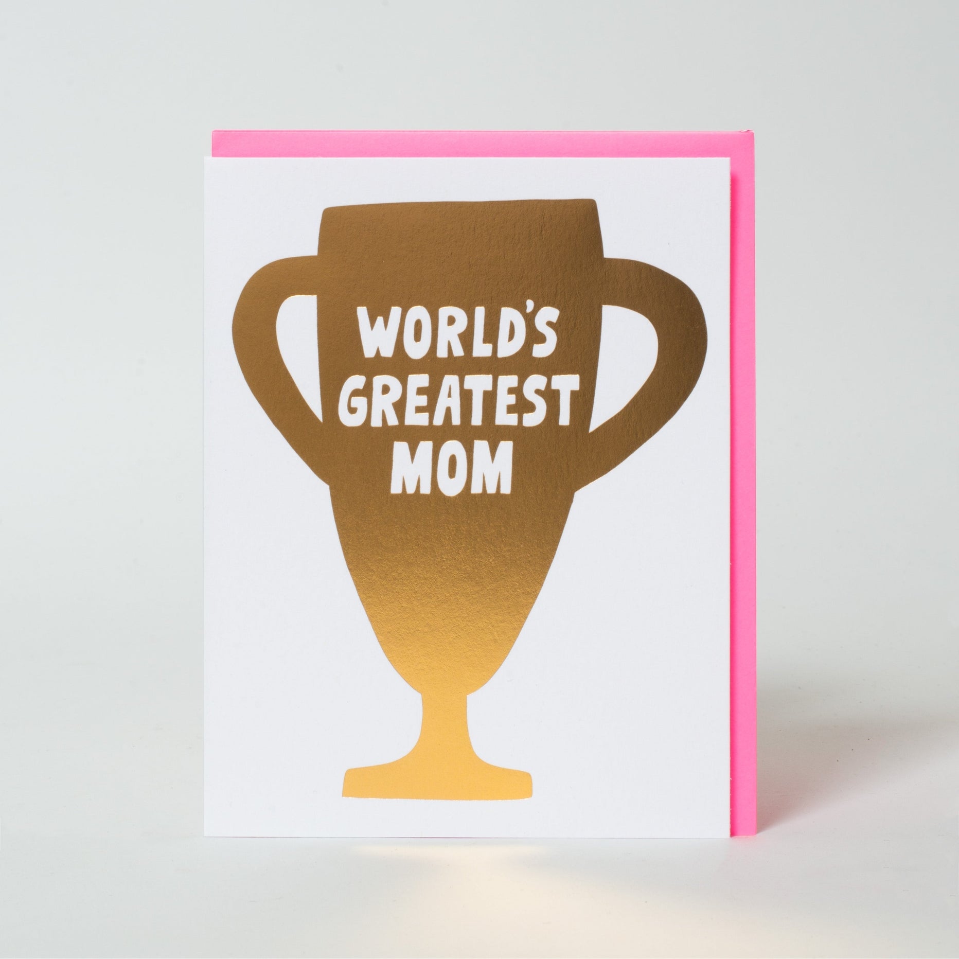 Mother's Day Best Mom Gold Trophy Card