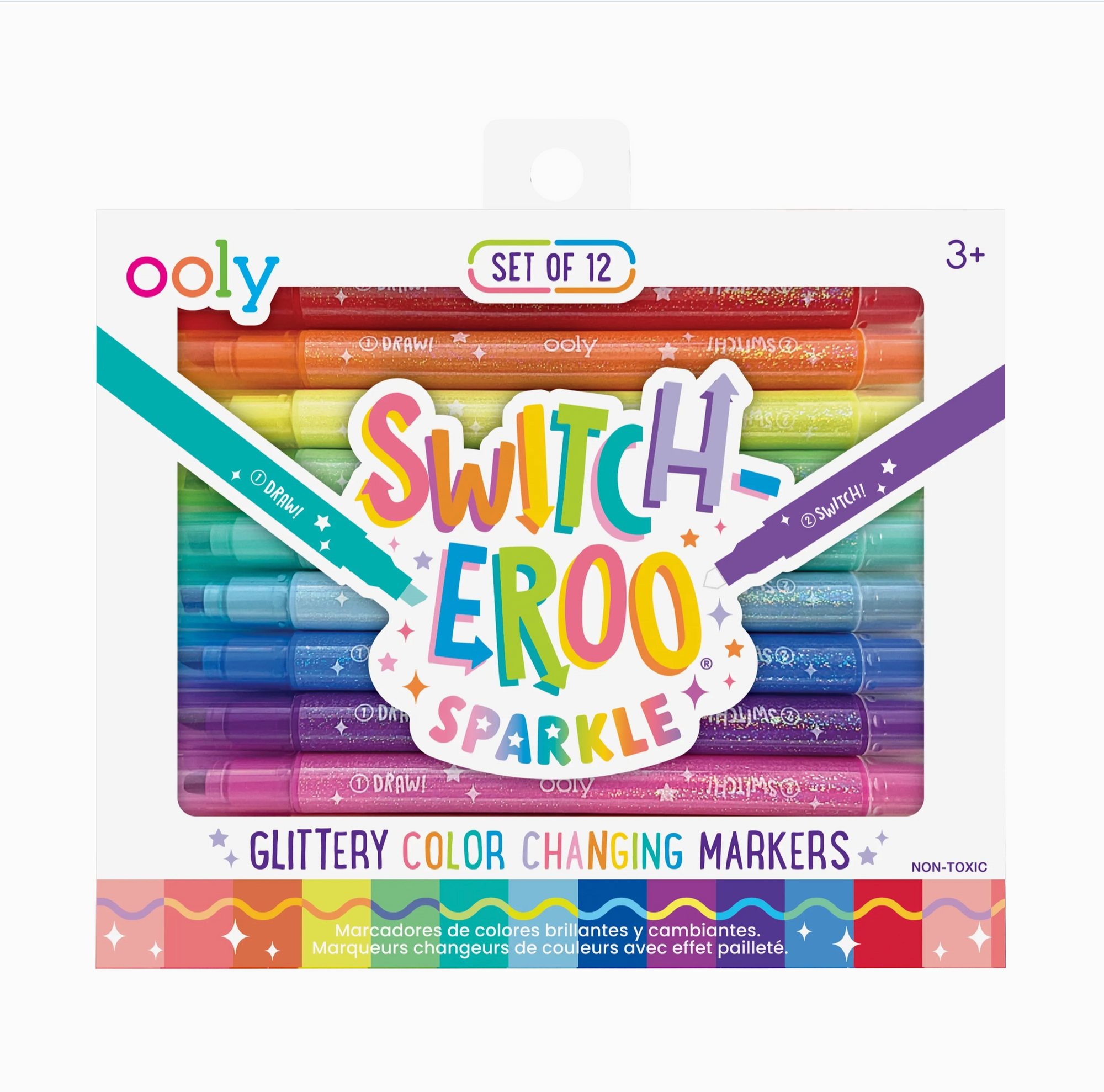 Switch-Eroo Sparkle Glittery Color Changing Markers- 12 Pc