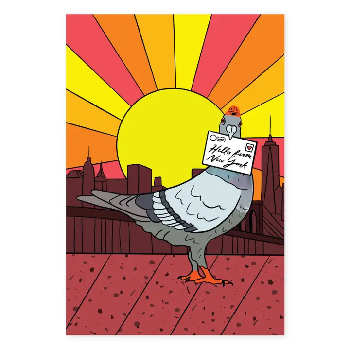 Nyc Pigeon Postcard - Stay Forever